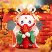 EMMA Secret Forest Beloved Series Mountain figure in a red, green and gold ceremonial outfit