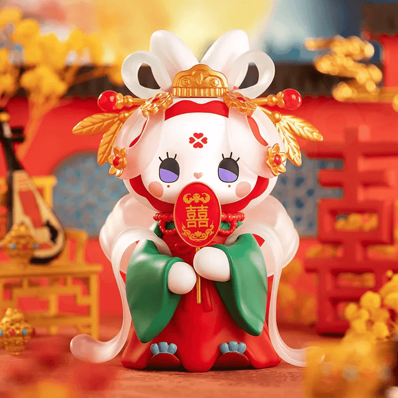 EMMA Secret Forest Beloved Series Mountain figure in a red, green and gold ceremonial outfit