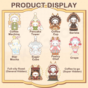 Illustrated line-up of all Coffee Shop Series Blind Box designs and rarity chart

