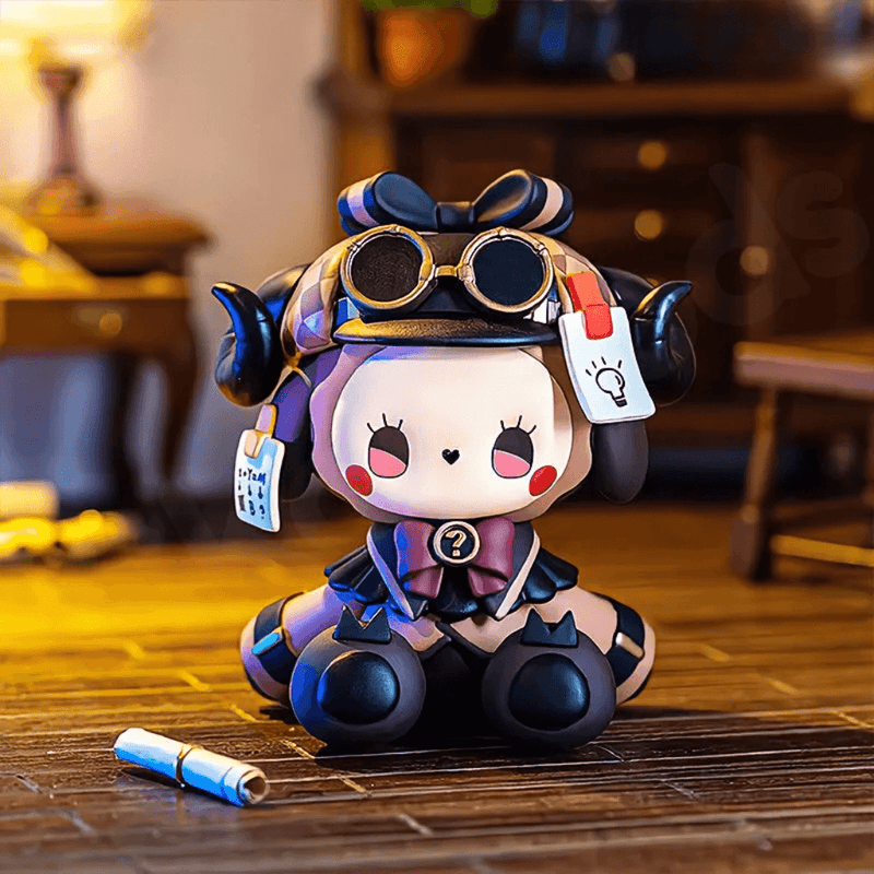 Legendary Sleuth figure, detective bunny with goggles and clue tags from Frostveil Villa Blind Box
