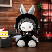 EMMA Secret Forest Garden Party Series 2 Black Velvet figure in a black outfit with silver rose headpiece
