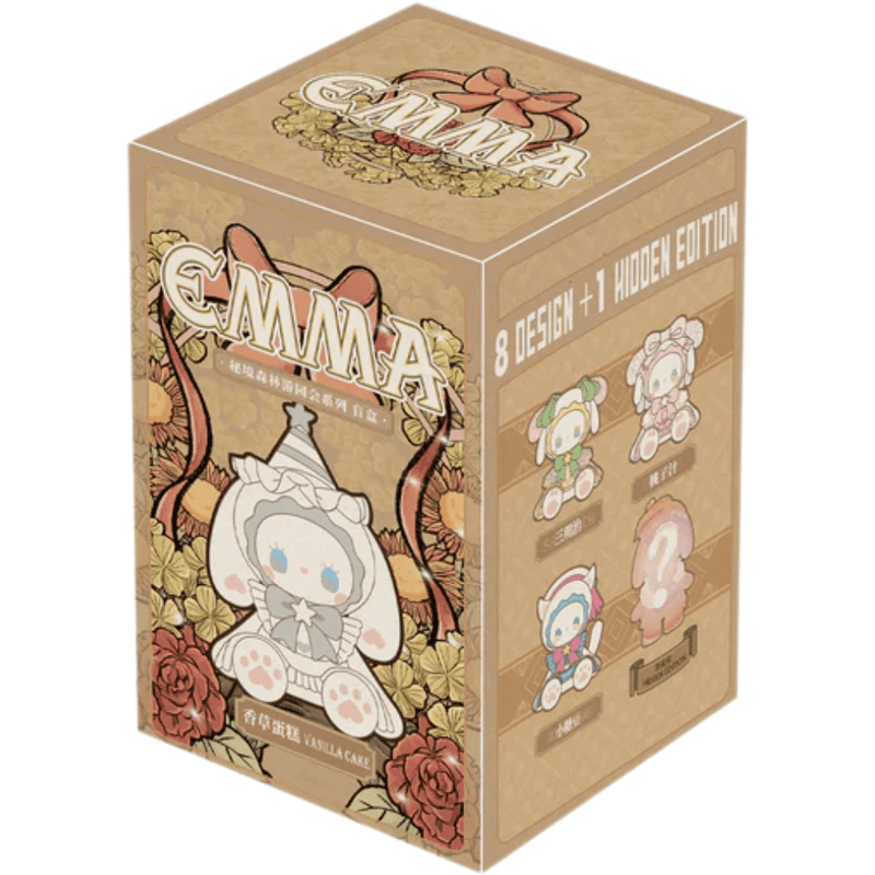 EMMA Secret Forest Garden Party Series 2 blind box packaging with Vanilla Cake artwork