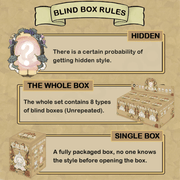 EMMA Secret Forest Garden Party Series 2 blind box rules showing hidden figure and whole box information