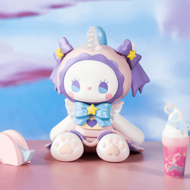 EMMA Secret Forest Garden Party Series 2 Taro Mousse figure with pastel purple details and unicorn horn