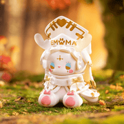 Golden Years figure, white‑and‑gold bunny wearing regal cape from Emma Secret Forest series
