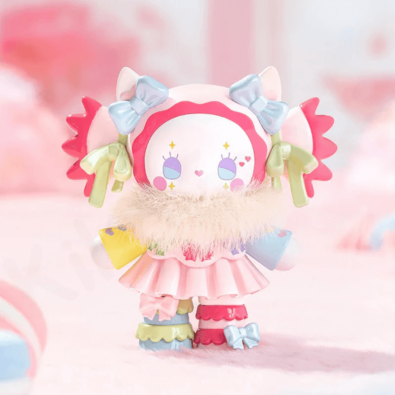 Super hidden Candy Club bunny in colourful carnival outfit with cotton-candy wings – Emma blind box
