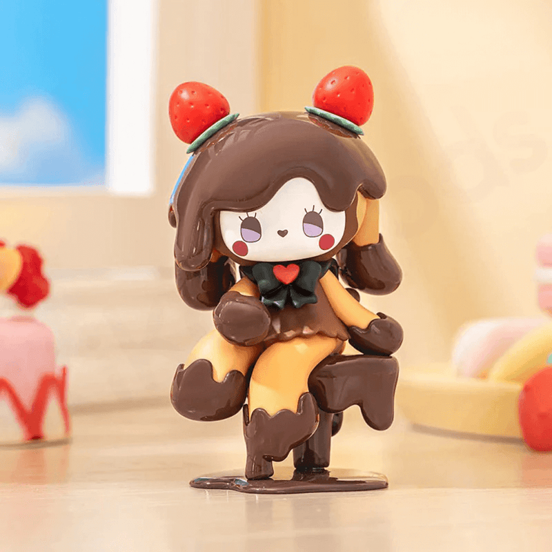 Chocolate Killer bunny dripping in glossy cocoa with strawberry ears – Emma Secret Forest blind box
