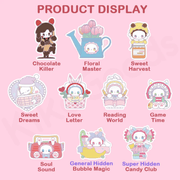 Illustrated line-up of all Love Dopamine Series blind box designs & rarity chart

