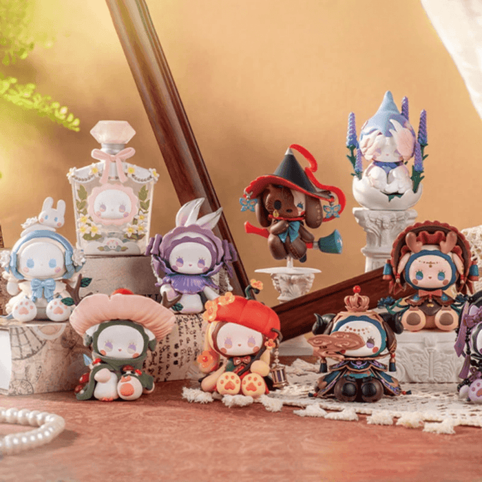 EMMA Secret Forest Perfume Discovery Series collection display featuring multiple figures together