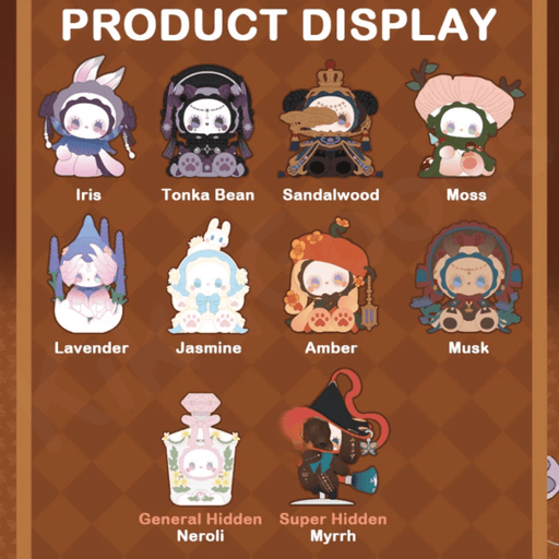 EMMA Secret Forest Perfume Discovery Series product display showing all regular and hidden figure designs