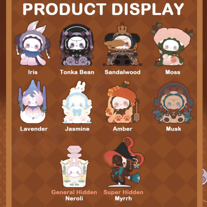 EMMA Secret Forest Perfume Discovery Series product display showing all regular and hidden figure designs