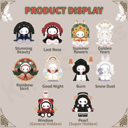 Illustrated line‑up of all Emma Secret Forest Poetry Party Blind Box designs & hidden figures

