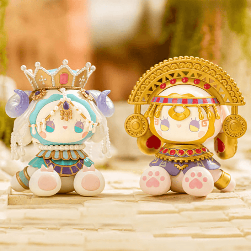 Emma Secret Forest River of Time Babylon and Inca collectible figures side by side