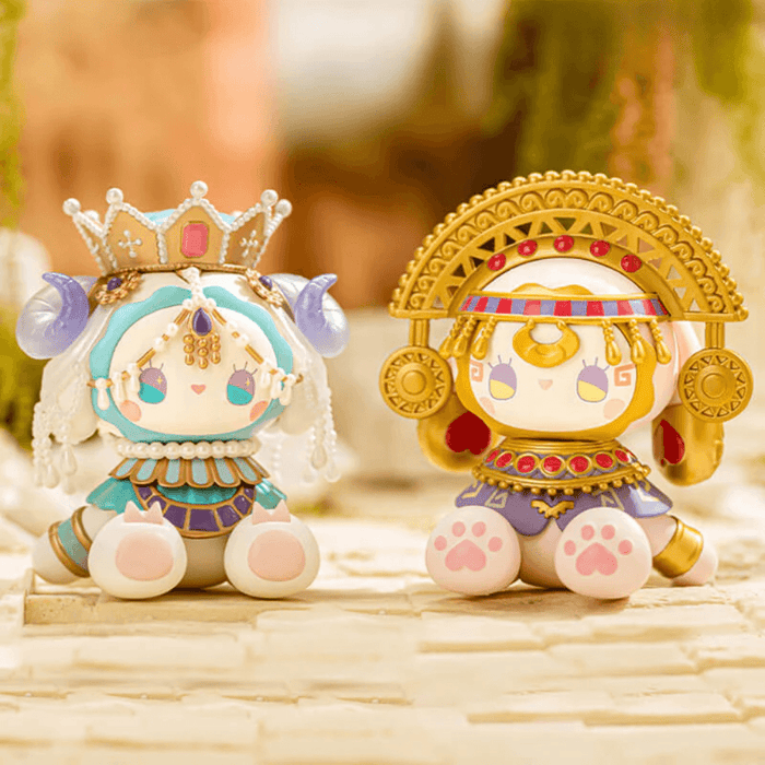 Emma Secret Forest River of Time Babylon and Inca collectible figures side by side