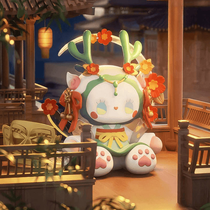 Emma Secret Forest River of Time Gu Shu collectible figure in an illuminated pavilion scene