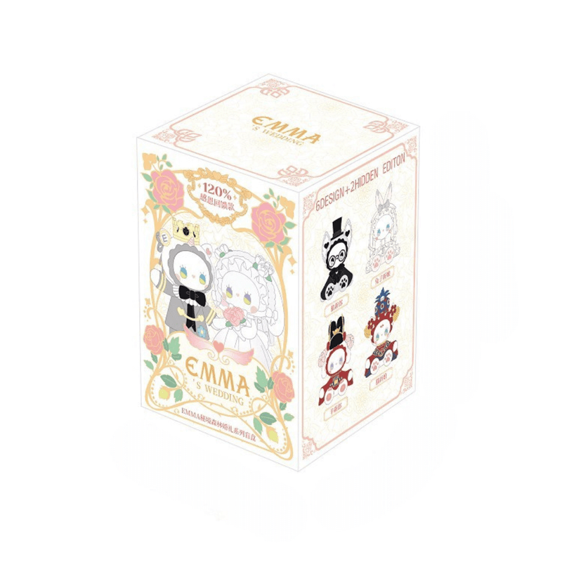 Emma Secret Forest Wedding Series blind-box—cream carton printed with figure line-art and rose motif
