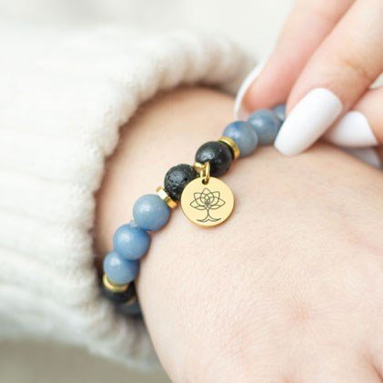 Essential Oil Gemstone Bracelet Kit - Blue Lace Agate - Something Different Gift Shop