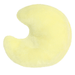 Back view of Evelyn Crescent Moon Palm Pals plush toy showing soft buttery-yellow crescent moon shape.