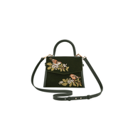 Fable England Eliza Wren bag with detachable adjustable green crossbody strap and gold-toned clips
