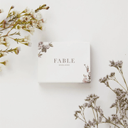 White Fable England jewellery gift box decorated with delicate botanical illustrations