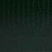 Close-up of dark forest-green crocodile-effect texture on the Fable England jewellery box exterior
