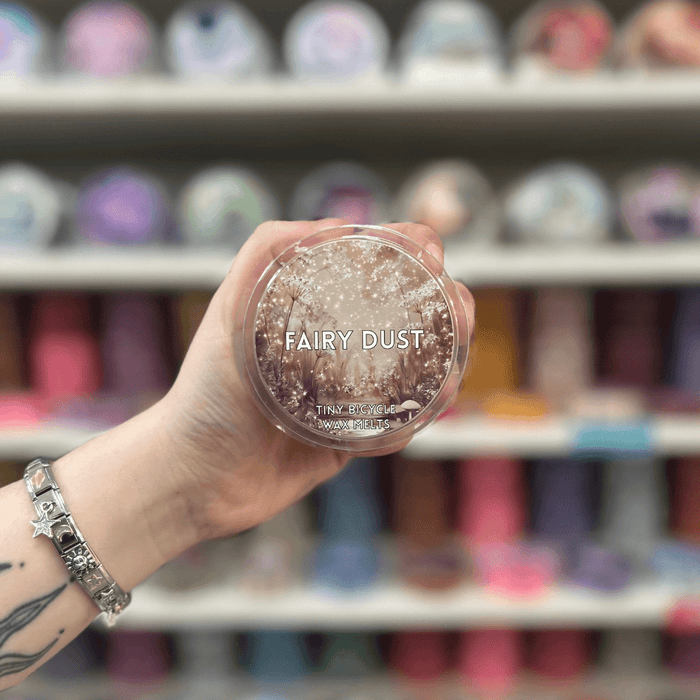 Fairy Dust wax melt pot with sparkling fairy dust label