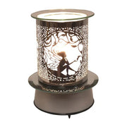 Fantasy-themed rotating wax melt burner with glowing fairy design

