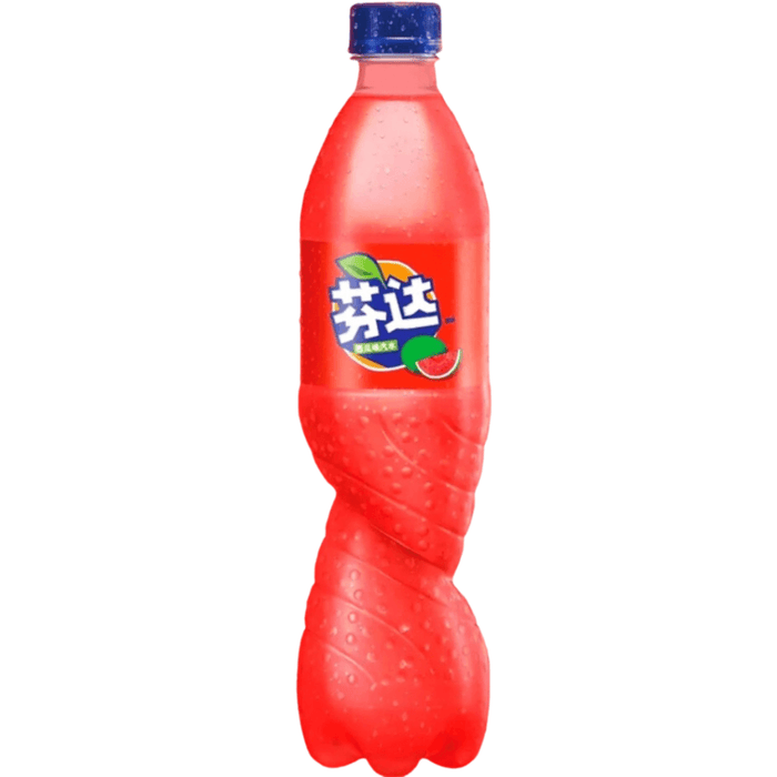 Fanta Watermelon China soda drink 500ml bottle with sweet juicy watermelon flavour
