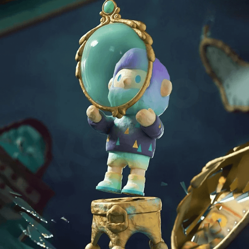 Farmer Bob Feeling You “Curious” design peering through a giant emerald magnifying glass.

