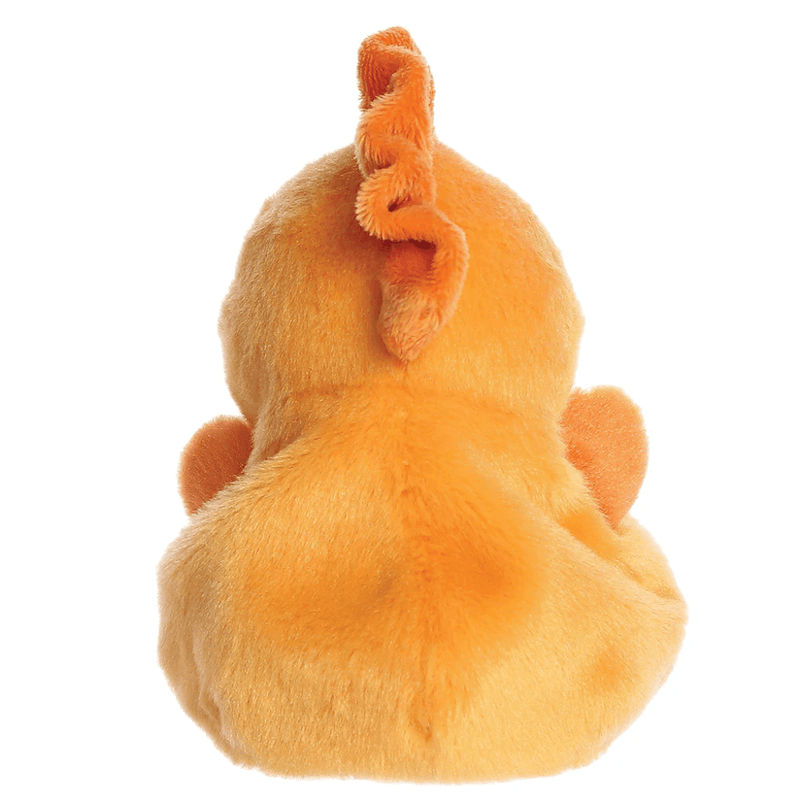 Back view of Felipe Seahorse Palm Pals plush with golden-orange body, curled tail and raised seahorse fin detail.