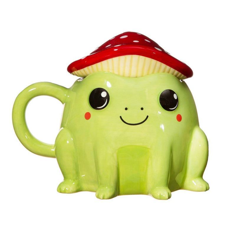 Fergus Frog Mug with Mushroom Lid - Something Different Gift Shop
