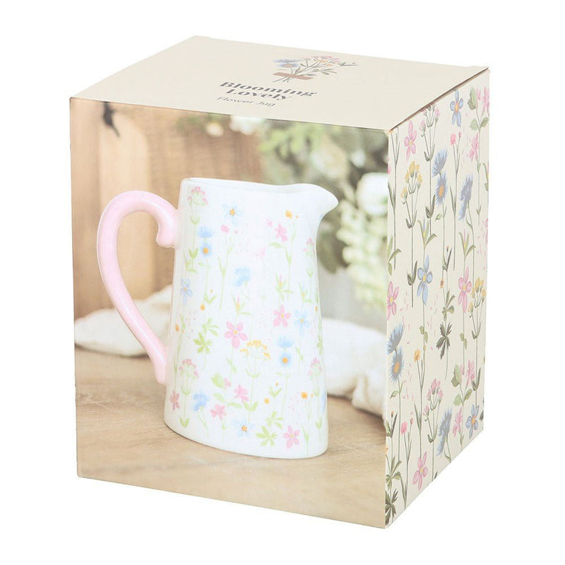Floral Print Ceramic Flower Jug - Something Different Gift Shop