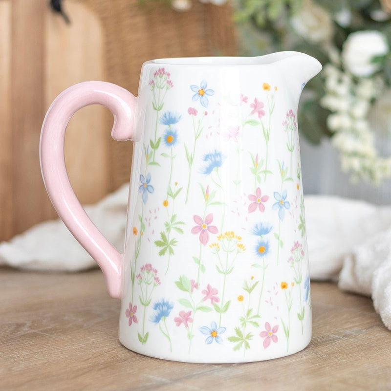 Floral Print Ceramic Flower Jug - Something Different Gift Shop