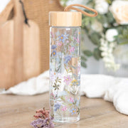 Floral Print Glass Water Bottle - Something Different Gift Shop