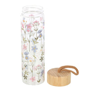 Floral Print Glass Water Bottle - Something Different Gift Shop