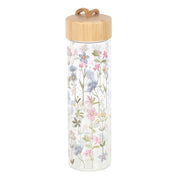 Floral Print Glass Water Bottle - Something Different Gift Shop