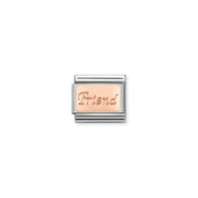 Nomination Classic Link with rose-gold Friend engraving on stainless steel