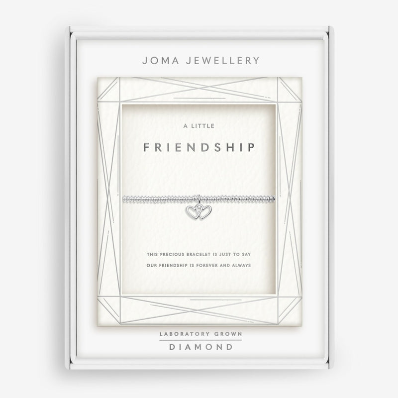 Joma Jewellery A Little Friendship Bracelet with interlocking hearts and lab-grown diamond