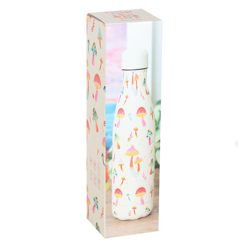 Funky Fungi Mushroom Print Print Metal Water Bottle - Something Different Gift Shop