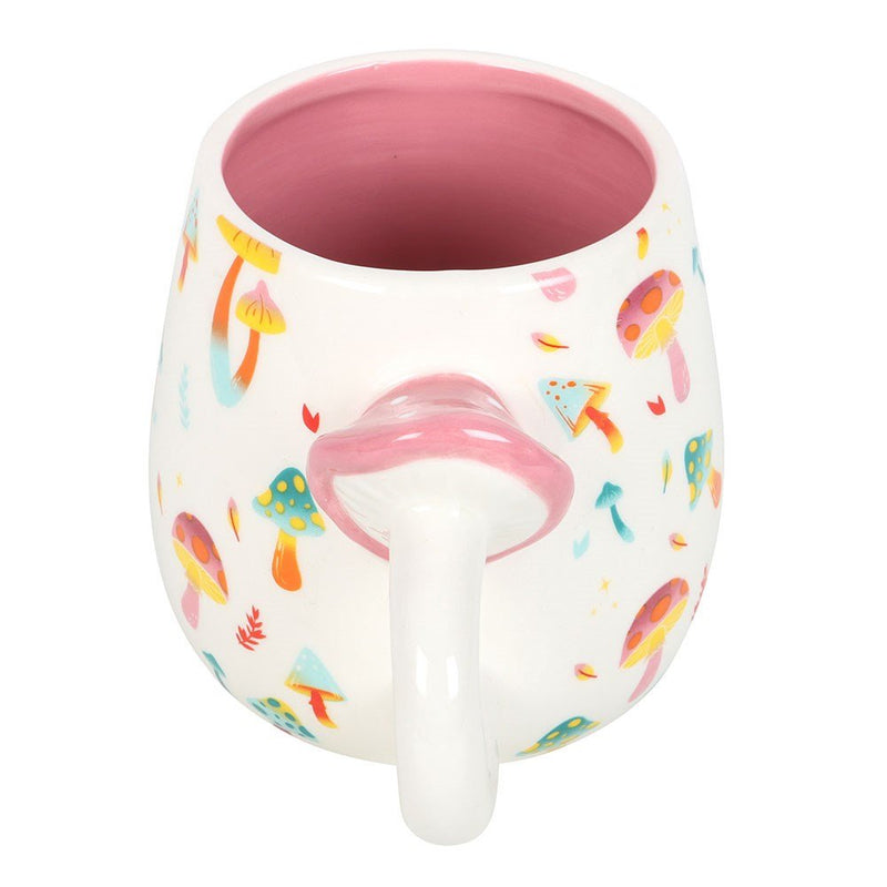 Funky Fungi Print Mug with Mushroom Handle - Something Different Gift Shop