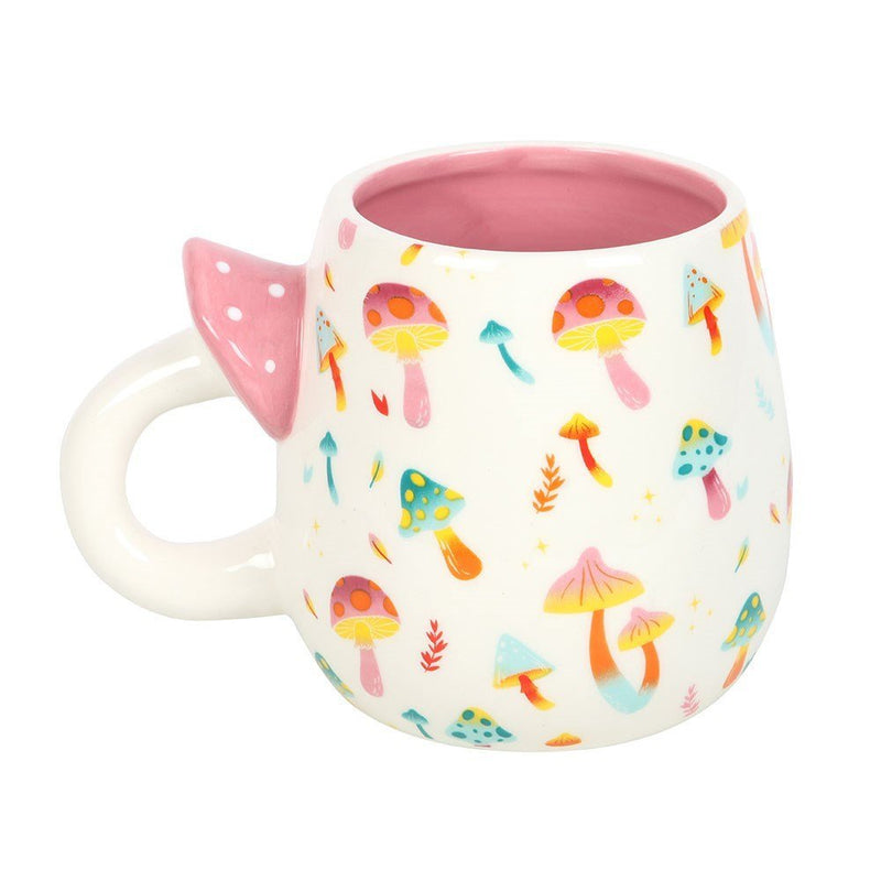 Funky Fungi Print Mug with Mushroom Handle - Something Different Gift Shop
