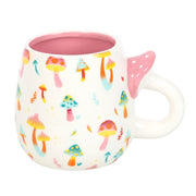 Funky Fungi Print Mug with Mushroom Handle - Something Different Gift Shop