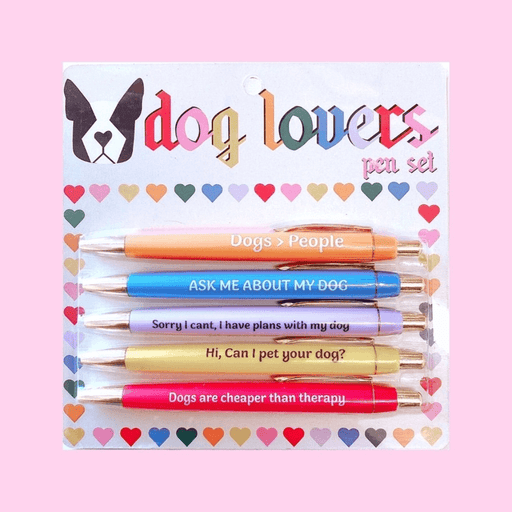 Dog Lovers Pen Set – Funny Black Ink Ballpoint Pens