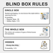 Ghody Behold My Cat blind box rules showing regular and hidden style odds