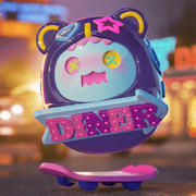 Super-hidden “Come On In” welcoming hostess bear with neon diner sign.
