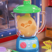 “Smoothie” design—sleepy ghost bear whizzing inside a star-speckled blender jug.
