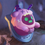 Super-hidden “Let Me Go”—pink Ghost Bear on wooden plaque, purple antlers flailing.
