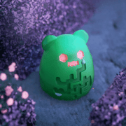 “Maze Garden” emerald Ghost Bear with labyrinth cut-out face – The Secret Bear Garden figure
