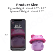 Size chart comparing 1.3-2.7″ Ghost Bear figure to 5.5″ iPhone X for scale

