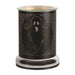 Unlit electric wax melt burner with ghost design in black metal

